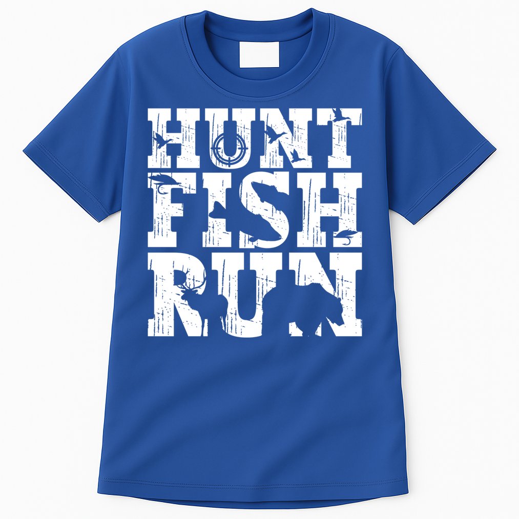 Hunt Fish Run Hunting Fishing Running Hunter Gift Tall T-Shirt