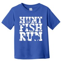 Hunt Fish Run Hunting Fishing Running Hunter Gift Toddler T-Shirt