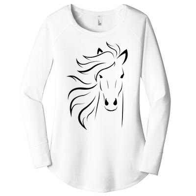 horse for riders and horse lovers Women's Perfect Tri Tunic Long Sleeve Shirt