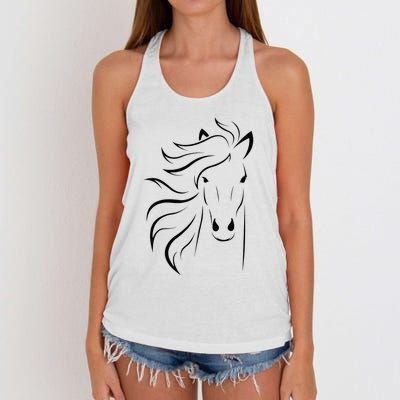 horse for riders and horse lovers Women's Knotted Racerback Tank