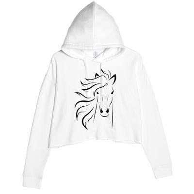 horse for riders and horse lovers funny animal Crop Fleece Hoodie