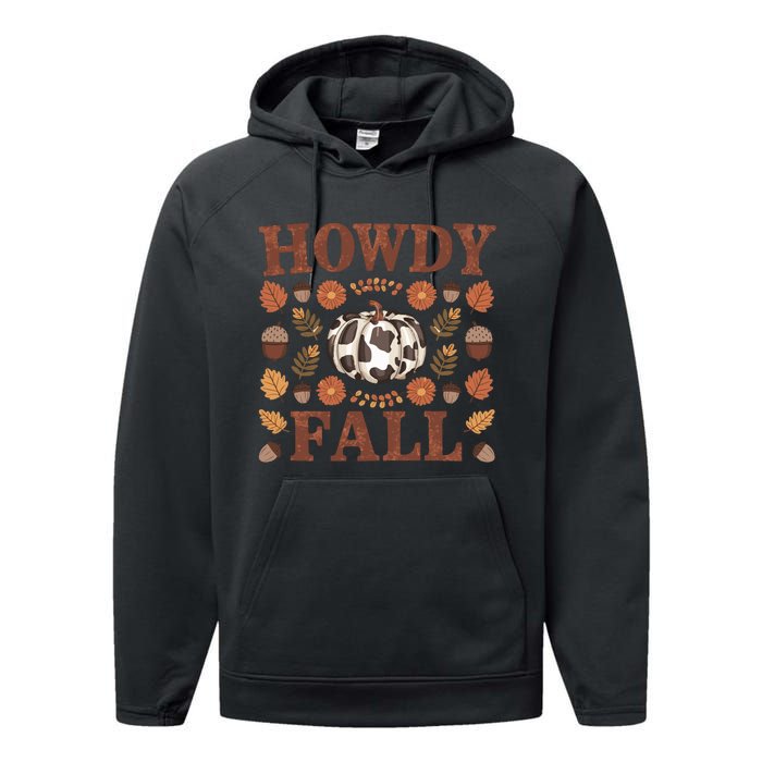 Howdy Fall Rustic Autumn Theme Performance Fleece Hoodie