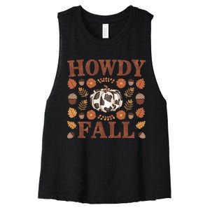 Howdy Fall Rustic Autumn Theme Women's Racerback Cropped Tank