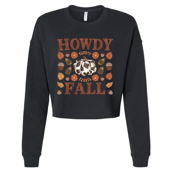 Howdy Fall Rustic Autumn Theme Cropped Pullover Crew