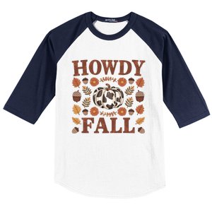 Howdy Fall Rustic Autumn Theme Baseball Sleeve Shirt