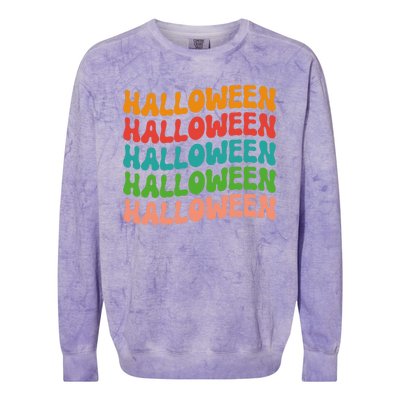 Halloween Festive Retro Gift Colorblast Crewneck Sweatshirt