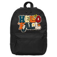 Hello Fall Retro Groovy Pumpkin Season Leopard Autumn 16 in Basic Backpack