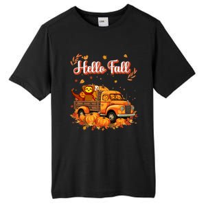 Hello Fall Sloth Truck Pumpkin Autumn Fall Halloween Costume Gift Tall Fusion ChromaSoft Performance T-Shirt