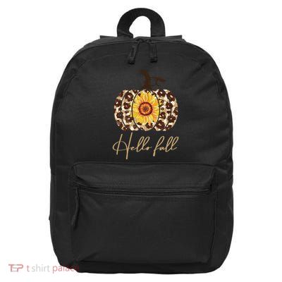 Hello Fall Sunflower Pumpkin 16 in Basic Backpack