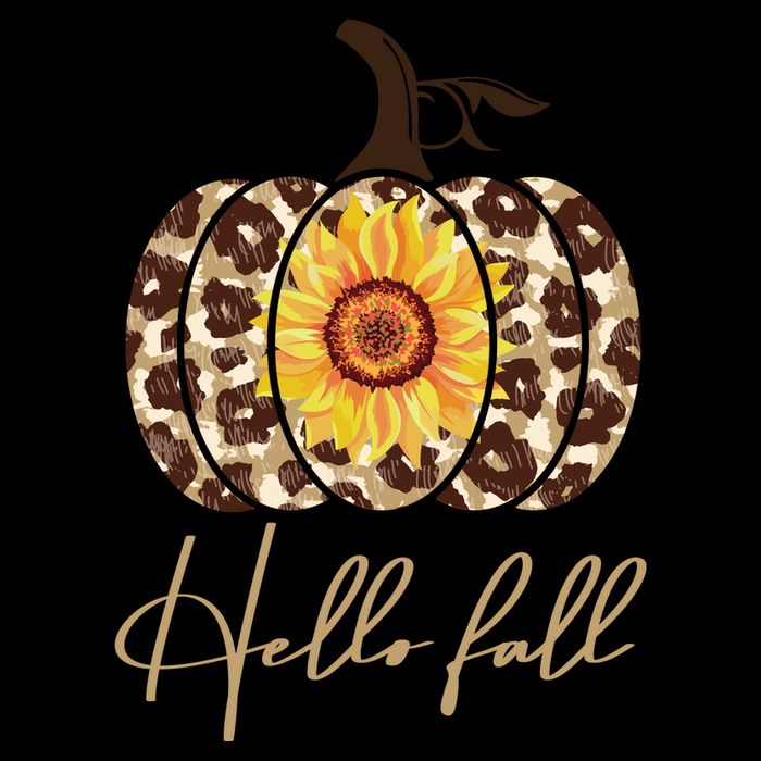 Hello Fall Sunflower Pumpkin Tie-Dye T-Shirt