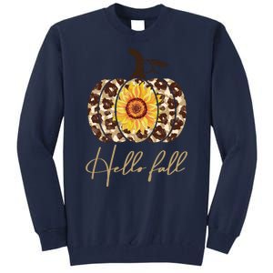 Hello Fall Sunflower Pumpkin Tall Sweatshirt