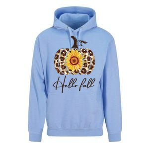 Hello Fall Sunflower Pumpkin Unisex Surf Hoodie