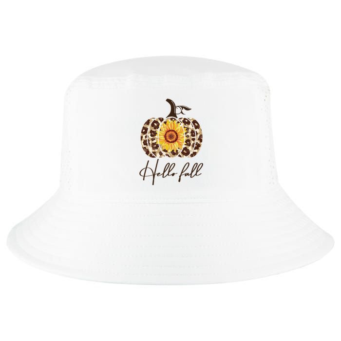 Hello Fall Sunflower Pumpkin Cool Comfort Performance Bucket Hat