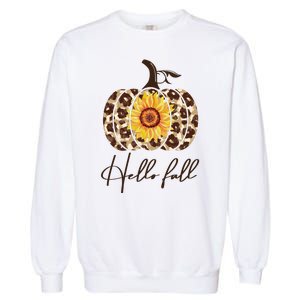 Hello Fall Sunflower Pumpkin Garment-Dyed Sweatshirt