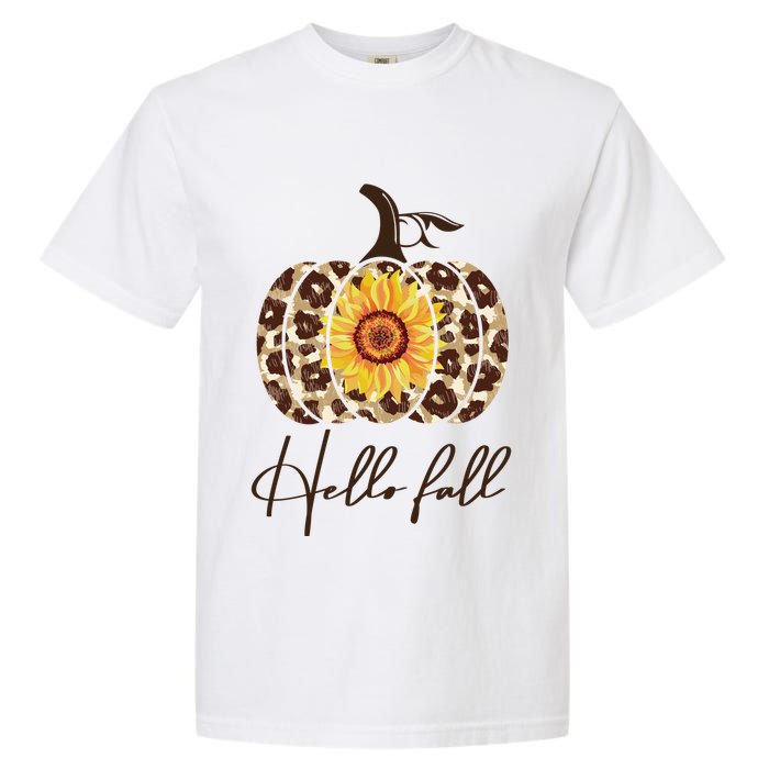 Hello Fall Sunflower Pumpkin Garment-Dyed Heavyweight T-Shirt