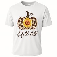 Hello Fall Sunflower Pumpkin Cooling Performance Crew T-Shirt