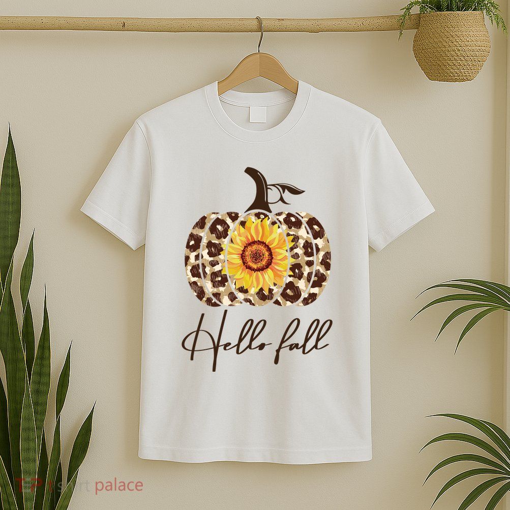 Hello Fall Sunflower Pumpkin T-Shirt