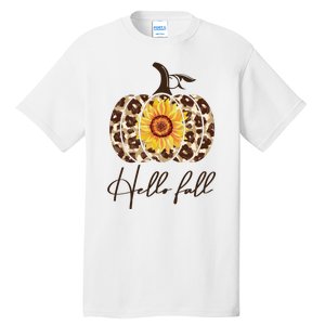 Hello Fall Sunflower Pumpkin Tall T-Shirt