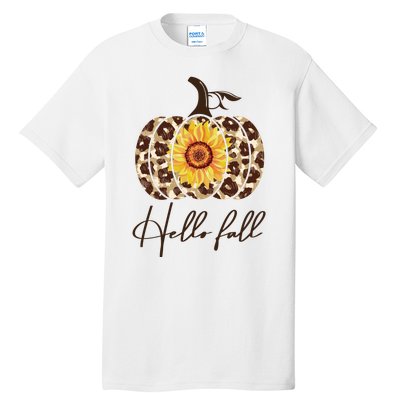 Hello Fall Sunflower Pumpkin Tall T-Shirt