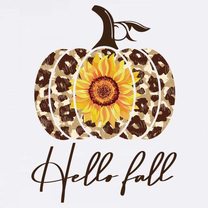 Hello Fall Sunflower Pumpkin Button