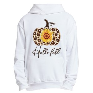 Hello Fall Sunflower Pumpkin Urban Pullover Hoodie