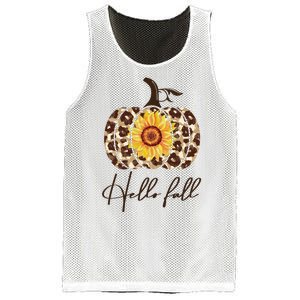 Hello Fall Sunflower Pumpkin Mesh Reversible Basketball Jersey Tank