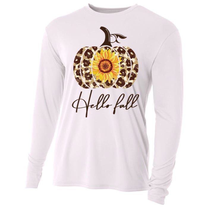 Hello Fall Sunflower Pumpkin Cooling Performance Long Sleeve Crew