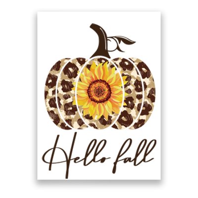 Hello Fall Sunflower Pumpkin Poster