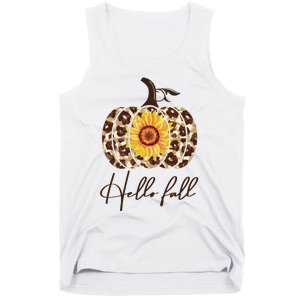 Hello Fall Sunflower Pumpkin Tank Top