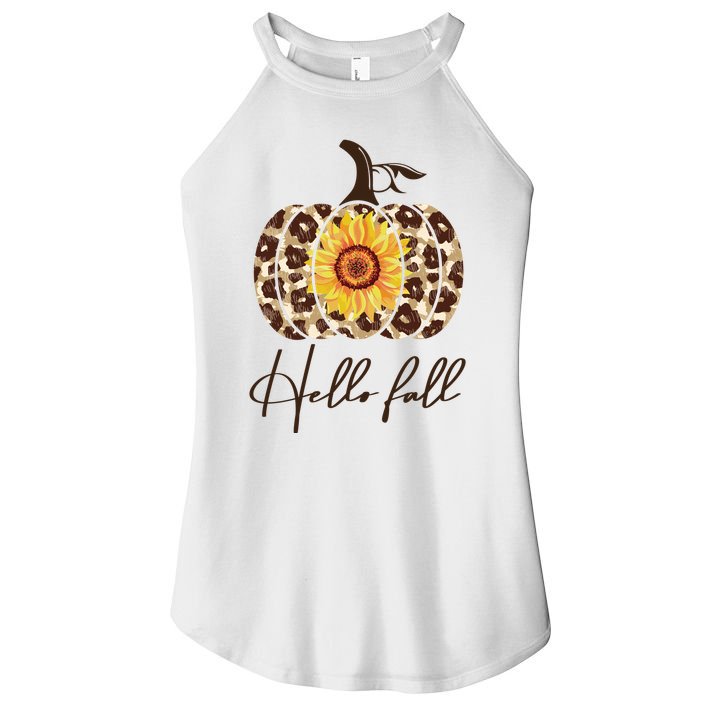 Hello Fall Sunflower Pumpkin Women's Perfect Tri Rocker Tank