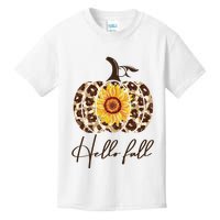 Hello Fall Sunflower Pumpkin Kids T-Shirt