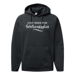 Here For Schitzengiggles Oktoberfest Group Bachelor Party Performance Fleece Hoodie