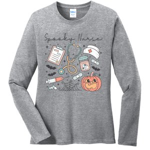 Halloween Funny Spooky Nurse Medical Kit Great Gift Ladies Long Sleeve Shirt