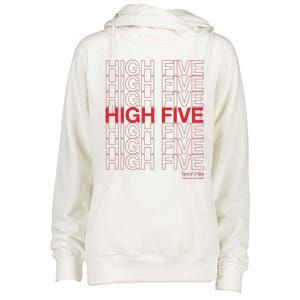 High Five Spread Joy All Over The World Womens Funnel Neck Pullover Hood