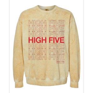 High Five Spread Joy All Over The World Colorblast Crewneck Sweatshirt