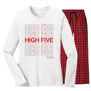 High Five Spread Joy All Over The World Women's Long Sleeve Flannel Pajama Set 