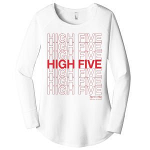 High Five Spread Joy All Over The World Women's Perfect Tri Tunic Long Sleeve Shirt