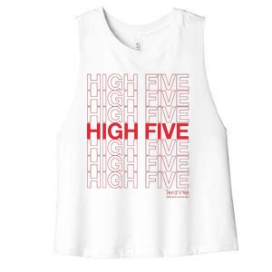 High Five Spread Joy All Over The World Women's Racerback Cropped Tank