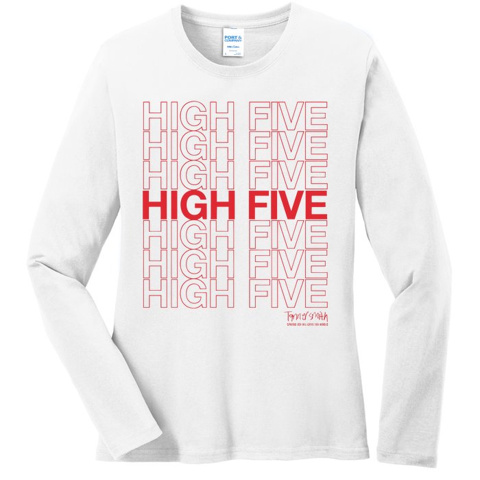 High Five Spread Joy All Over The World Ladies Long Sleeve Shirt