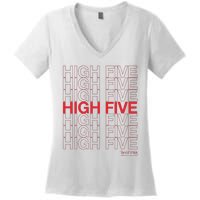 High Five Spread Joy All Over The World Women's V-Neck T-Shirt