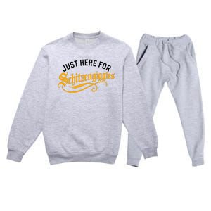 Here For Schitzengiggles Oktoberfest Group Bachelor Party Premium Crewneck Sweatsuit Set