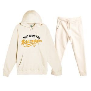 Here For Schitzengiggles Oktoberfest Group Bachelor Party Premium Hooded Sweatsuit Set