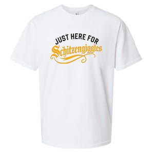 Here For Schitzengiggles Oktoberfest Group Bachelor Party Sueded Cloud Jersey T-Shirt