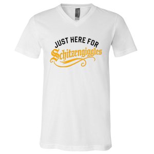 Here For Schitzengiggles Oktoberfest Group Bachelor Party V-Neck T-Shirt