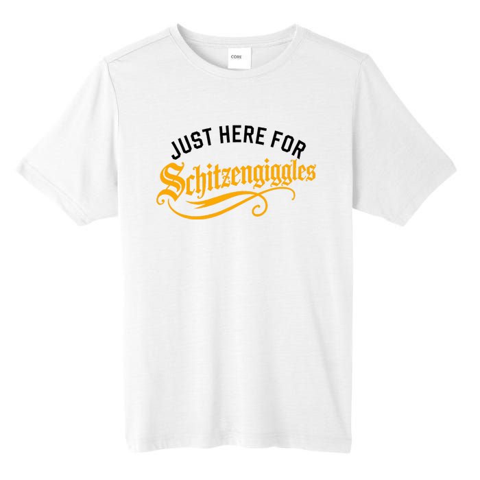 Here For Schitzengiggles Oktoberfest Group Bachelor Party Tall Fusion ChromaSoft Performance T-Shirt