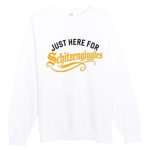 Here For Schitzengiggles Oktoberfest Group Bachelor Party Premium Crewneck Sweatshirt