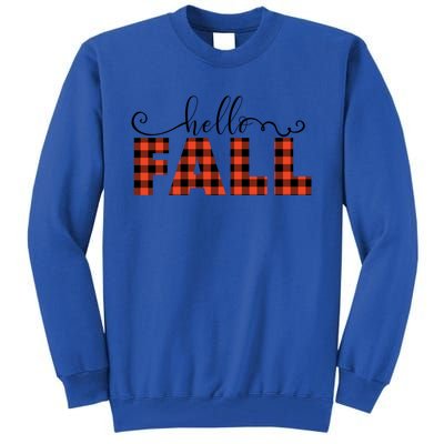 Hello Fall Season Greetings Autumn Leaves Pumpkin Spice Pun Funny Gift Tall Sweatshirt