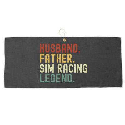 Husband Father Sim Racing Legend Racing Sim Esport Sim Racer Sim Racing Gamer Large Microfiber Waffle Golf Towel