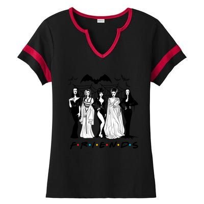 Halloween Friends Squad Goals Horror Squad Queens Ladies Halftime Notch Neck Tee