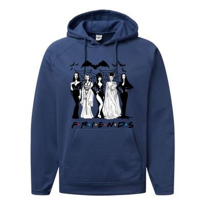 Halloween Friends Squad Goals Horror Squad Queens Performance Fleece Hoodie